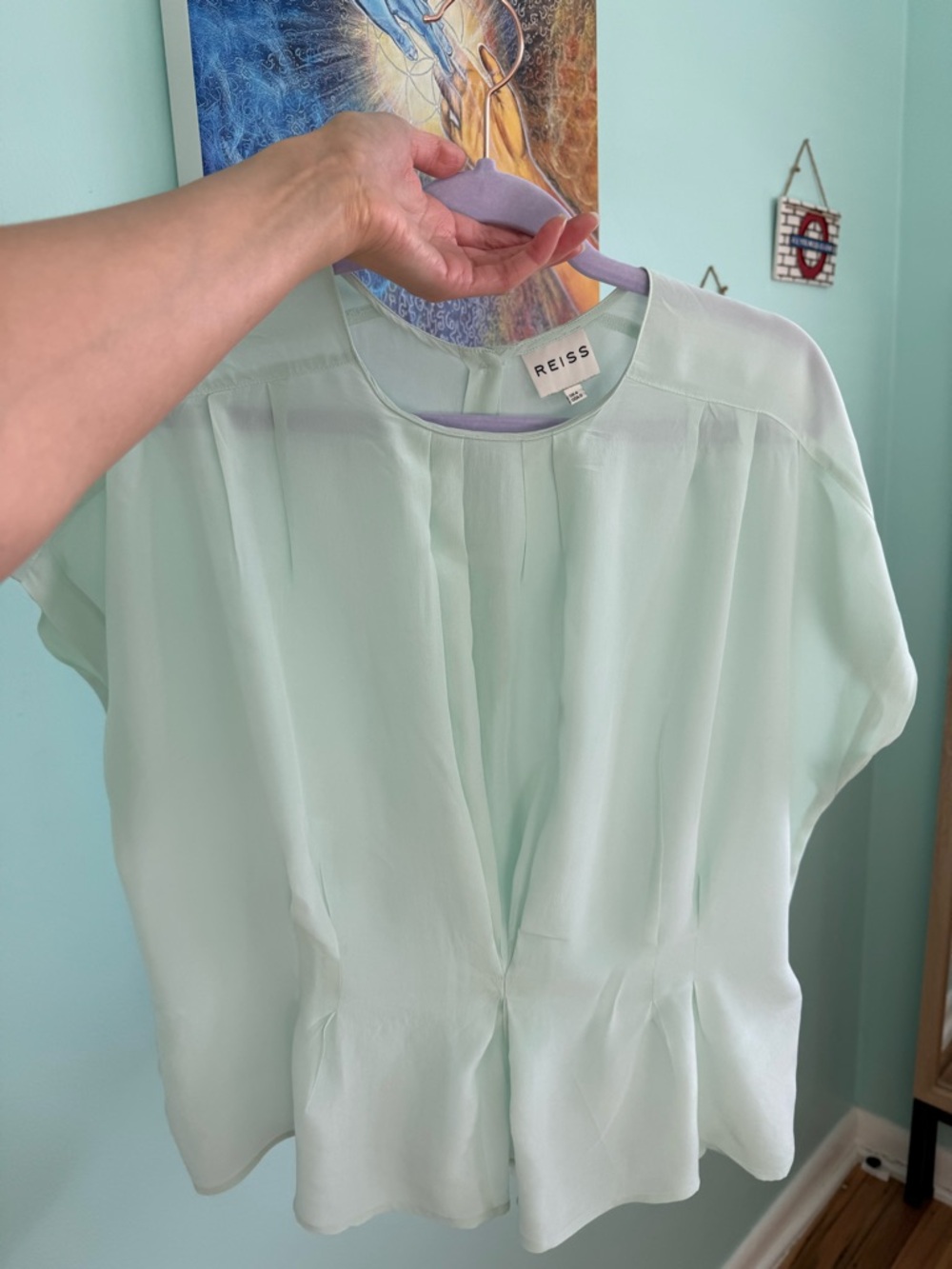 Reiss Light Mint Green Silk Blouse LAST CHANCE!!!